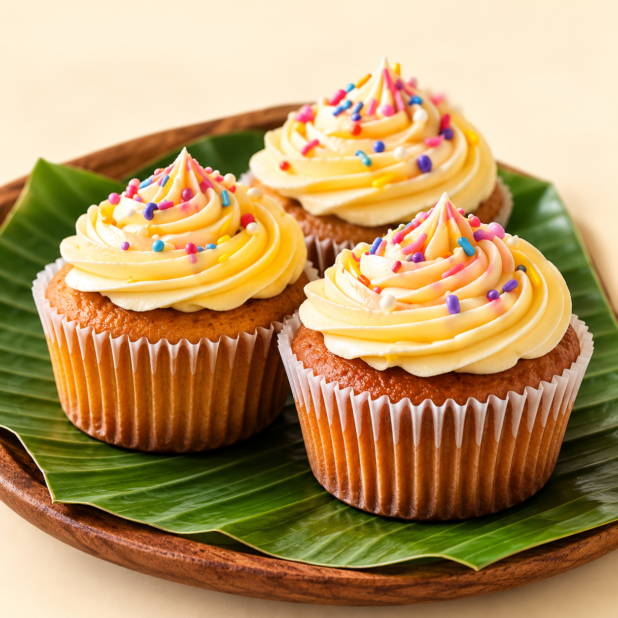 Cupcakes on a Banana Leaf ($3.00)